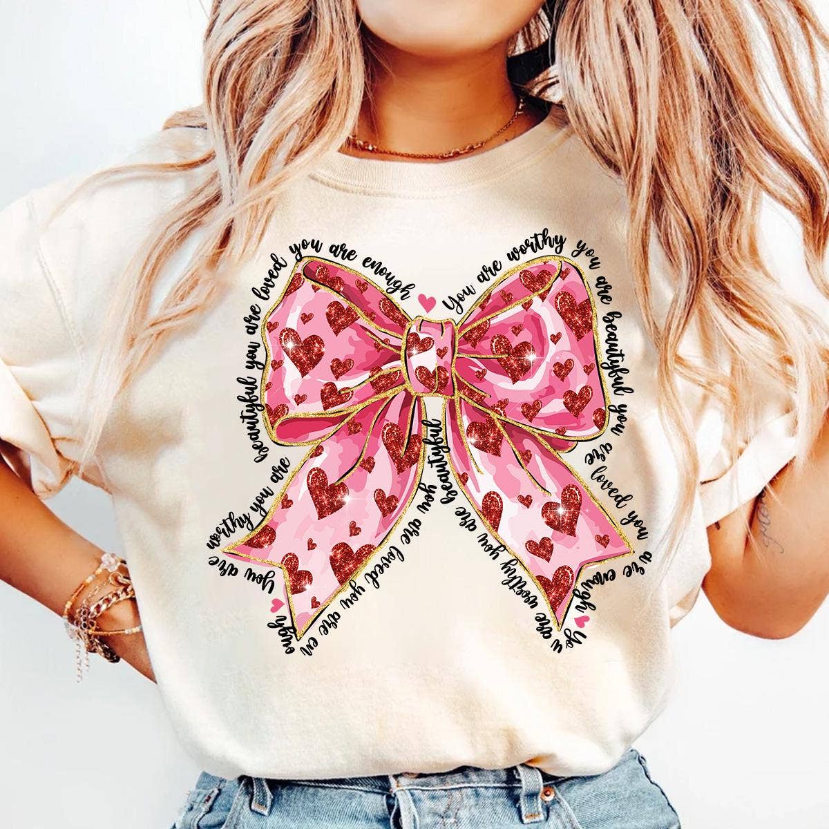 Pink Valentine Coquette Bow Shirt